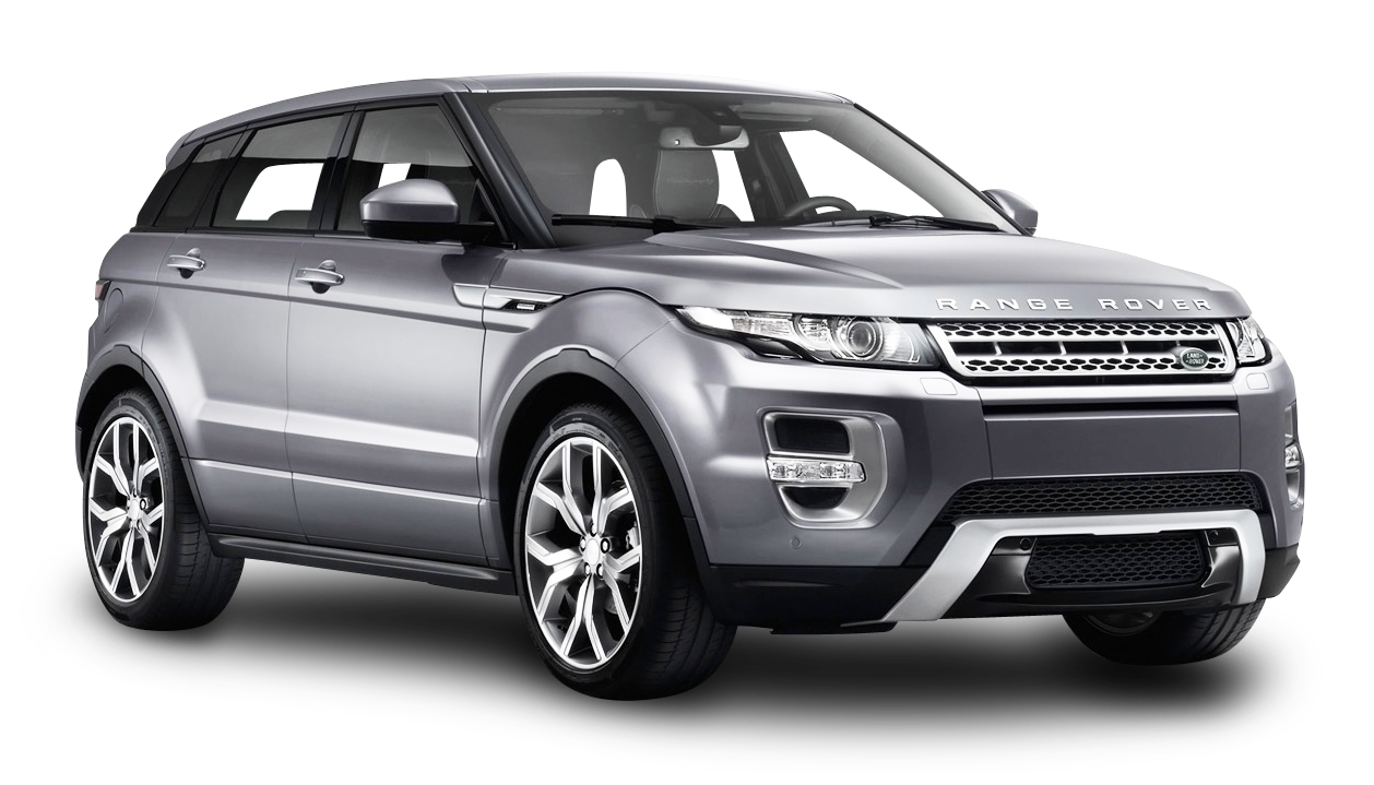 Silver Range Rover SUV.